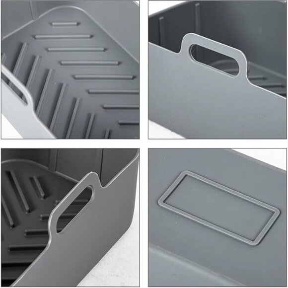 2/$14 💥🆕 Air Fryer Gray Reusable Rectangle Silicon Liners | 2 Pack | 4730 - Picture 2 of 6